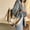 White#3, variant on Canvas Striped Tote Bag | Large Capacity Shoulder Handbag | Vintage Style | Durable Polyester Lined | Secure Zip Closure | 36x30x11cm | Blue/Black/White | 1 Pack