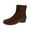 Brown, variant on Women's Ankle Boots Suede Leather Chunky Low Heel Round Toe Back Zipper Stretchy Short Booties