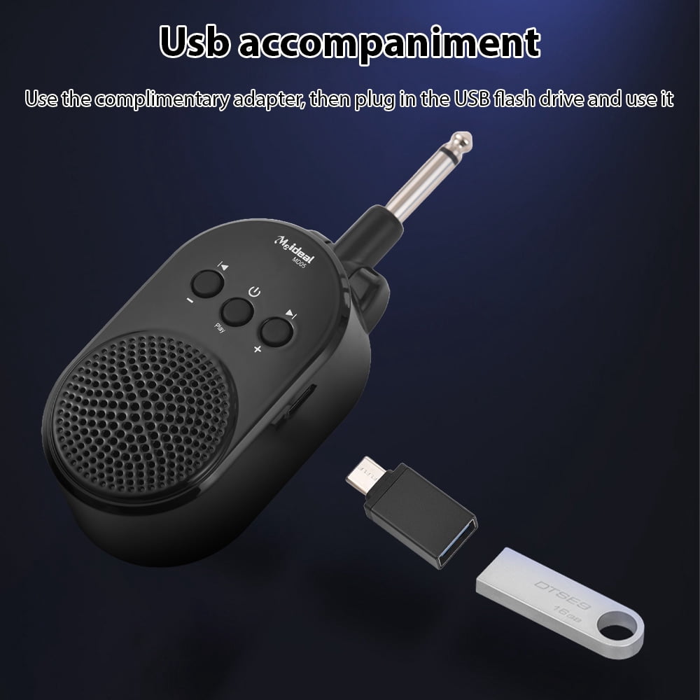 5W Guitar Amp BT Portable Plug-in Speaker for All Electric Guitars Wind Instruments Practice Amplifier Type-C Rechargeable 270 Degrees Rotatable Plug and Play