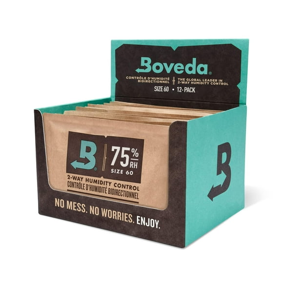 Boveda 75% Two-Way Humidity Control Packs – Size 60 – 12 Pack – Fix Major Moisture Loss/Low RH