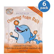 Aura Cacia Tangerine & Sweet Orange Cheering Foam Bath, 2.5 oz, (Pack of 6)