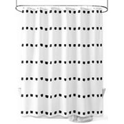 Shower Curtains for Bathroom-72"x72", Boho Black Geometric Dots on White Waterproof Bath Curtain Grommet Shower Curtain Set with Hooks, Modern Simplistic Style Washable Bath Accessories