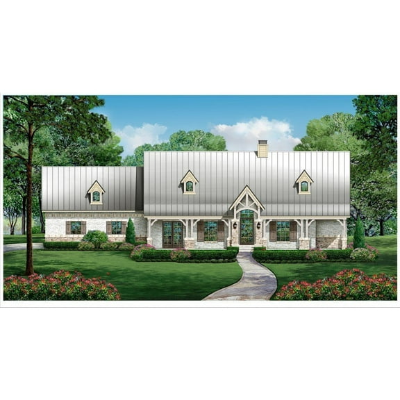 015-779: Mountain Traditional 4 Bed, 5 Bath Luxury Home Plan, 3419 Sq Ft: Full Blueprints with License to Build by Home Plan Marketplace - Lesuto