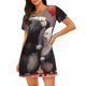 thumbnail image 1 of Easygdp Heart Guinea Pig Couple Camisón de manga corta para mujer, informal, estampado, 1 of 6