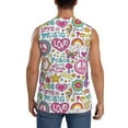 thumbnail image 4 of Bingfone Peace Love and Dove Flower Power Pattern Men's Tank Tops Workout Sleeveless Tee Shirts Running Beach Tanks for Men-XX-Large, 4 of 8
