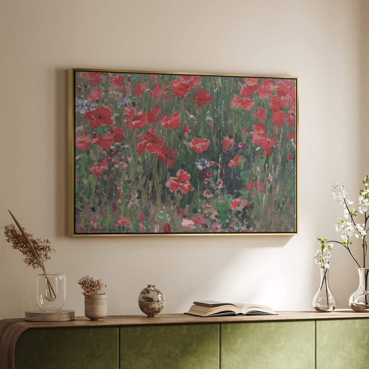 Vintage Botanical Print-XCIX By Wexford Home Framed in Gold Wood Gallery Wrapped Canvas 25 in. x 37 in.
