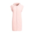 thumbnail image 5 of NominalSnug Womens Towel Dress Hooded Wearable Button Snaps Cover up Spa Beach Gym Bathrobe Towels Wrap, 5 of 8
