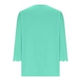 thumbnail image 4 of FAIWAD Womens Tops 3/4 Sleeve Scalloped V Neck Dressy Pullover Trendy Casual Party Daily Blouses, 4 of 7