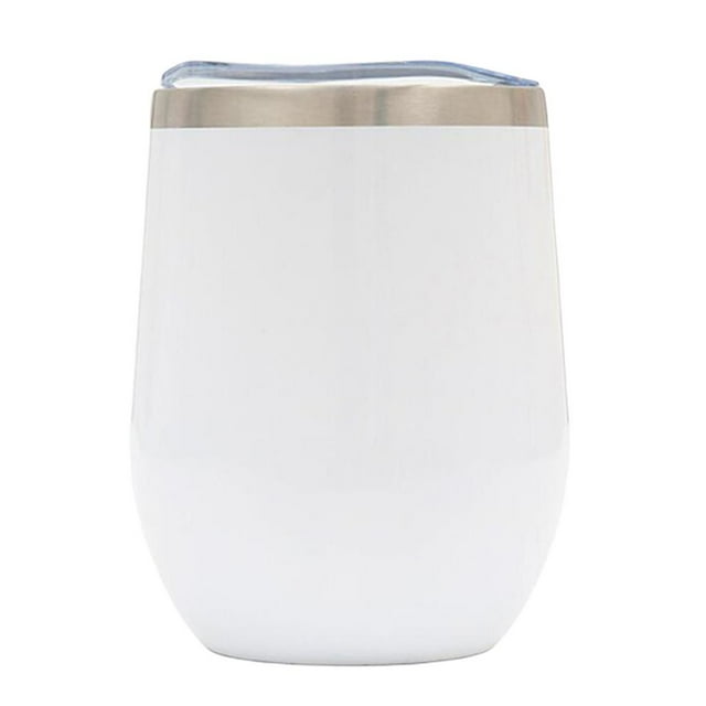 Vaso aislado al vacío de 12 onzas Kusrkot acero inoxidable blanco Vaso térmico