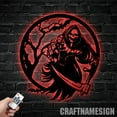 thumbnail image 2 of Craftnamesign Ghostface Halloween Metal Wall Art With Led Lights, Ghost Face Sign, 2 of 5