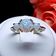 thumbnail image 3 of Fleur Statement Ring 3 Stone Fire Opal Engagement Womens Ginger Lyne Collection, 3 of 5
