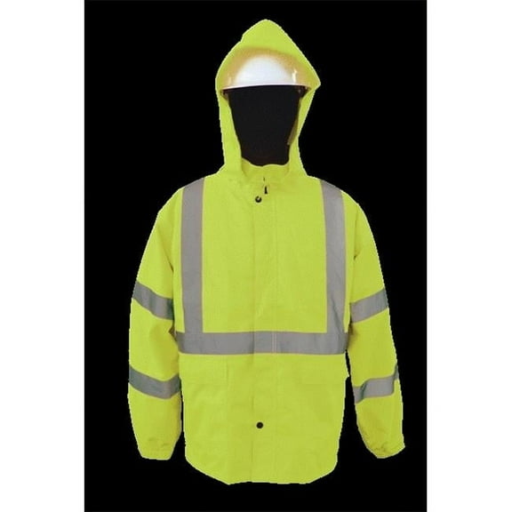 2W 100 Percent Waterproof Rain Jacket - Lime, 4 Extra Large