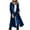 Navy, variant on Otntypg Fall Womens Velvet Long Cardigan Tops Open Front Back High Slit Blazer Suit Jacket Loose Fit Casual Warm Trench Coat Outwear with Pockets Navy M