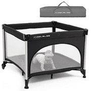 Angelbliss Baby Playpen Pack 'n Play Outdoor Baby Playpen for Babies and Toddlers, Portable Playard with Comfortable Mattress (Black)
