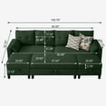 thumbnail image 3 of Soscana 101" Sectional Sofa with 3 Storage Ottoman,4 Seat U Shaped Couch with Side Pockets, Modern Linen Sofa Bed with Coffee Table Ottoman for Living Room Apartment Office Studio,Tool Free Assemble, 3 of 9