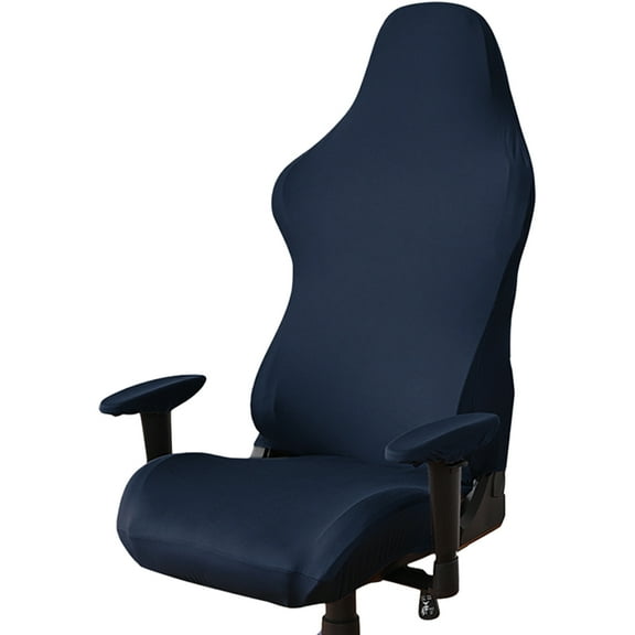HAKIDZEL Gaming Computer Chair Slipcovers 1 Set Polyester Navy Stretchable Armrest Cover and Washable