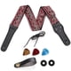 thumbnail image 1 of Correa de guitarra bordada vintage MACHAO con extremos de cuero genuino, 1 of 4