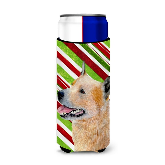 Carolines Treasures LH9227MUK Australian Cattle Dog Candy Cane Holiday Christmas Ultra Hugger for slim cans Slim Can