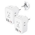thumbnail image 1 of 2 Pack Type E/F Travel Adapter,LENCENT Schuko Germany France European Plug Adapter with 4 USB Ports(2 Type C),4 Outlet C, 1 of 7