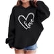 thumbnail image 1 of Sudadera con capucha y estampado de corazón de San Valentín, sudadera de manga larga para niños y niñas, chaqueta para niñas de talla mediana y grande., 1 of 7