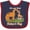 Navy and Red, variant on Inktastic It's Our 1st Father's Day Brontosaurus Family Boys or Girls Baby Bib