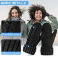 thumbnail image 5 of Whiteleopard Women's Mittens Winter Thick Gloves- Warm Soft Lining Cozy Hand Warmer Cable Knit Glove Mitten for Women Girls, 5 of 7