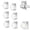 6pcs, variant on Universal Adhesive 360° Rotating Hanging Ring, Curtain Rod Holder and Towel Bar Bracket