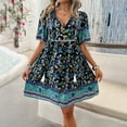 thumbnail image 3 of New Spring/Summer Women's Resort Printed Short-Sleeve Dress, 3 of 5