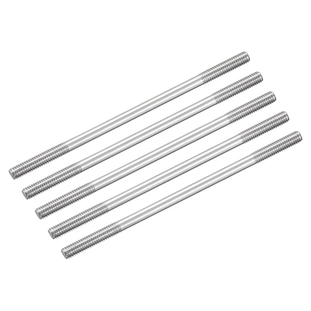Unique Bargains M4x90mm 304 Stainless Steel Push Rod Double End Threaded Rod for DIY, 5Pack