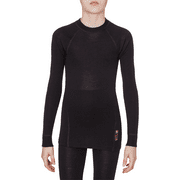 THERMOWAVE - MERINO WARM / Junior Merino Wool Thermal Shirt / BLACK - from 4' to 4' 2"
