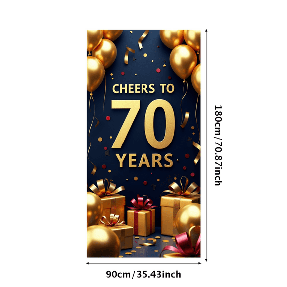 LUUFILx Golden Anniversary Celebration Banner Backdrop for Milestone Events and Parties Cheers to 70 Years with Decorative Background and Festive Decor Party Supplies