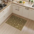 thumbnail image 2 of ODIKA 3'x5' Washable Throw Rug Boho Retro Vintage Botanical Vines Moody Tone Distressed Dining for Entryway, Kitchen, Mudroom, Stain Resistant, Low Profile, Non-Slip, 2 of 7