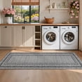 thumbnail image 4 of FairOnly Non Slip 2'x6'Geometric Area Rug for Bedroom Machine Washable Low Pile Non Slip Rug for Kitchen Hallway,Black Grey, 4 of 7