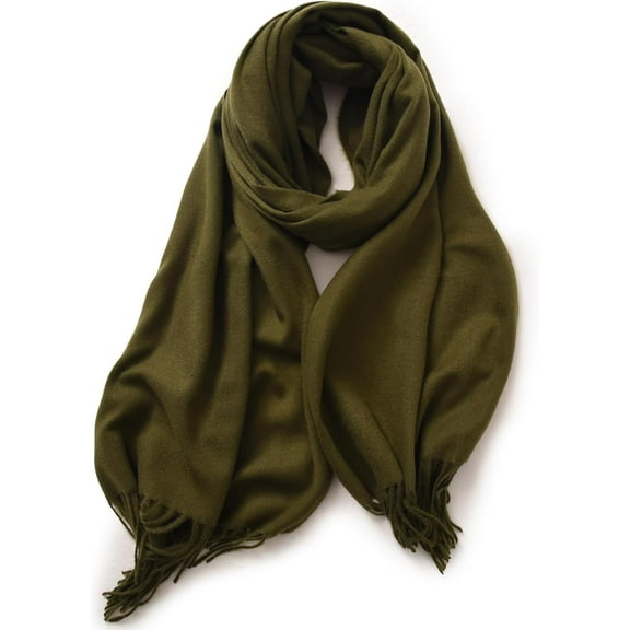YooGuoGuo Women's Winter Warm Wool Blend Scarf Lady's Pure Color Warm Shawl Wraps with Tassels
