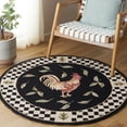 thumbnail image 2 of SAFAVIEH Vintage Posters Poster Animal Area Rug, Black/Ivory, 4' x 4' Round, 2 of 7