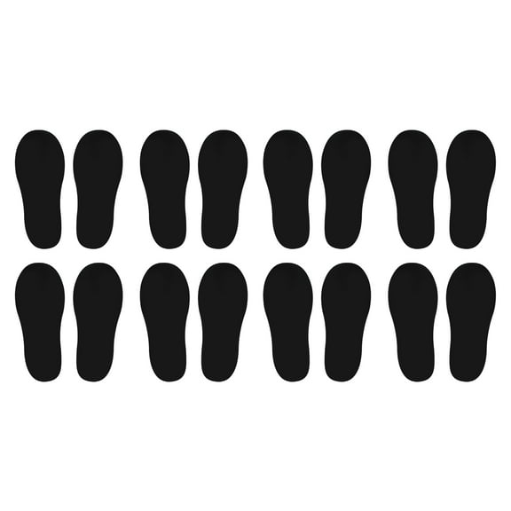 Unique Bargains Footprint Sticker Shoes Floor Decal Sign Black 8x3"