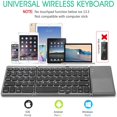 thumbnail image 2 of AMERTEER Foldable Bluetooth Keyboard with Touchpad - Portable Wireless Keyboard with Stand Holder  Rechargeable Full Size Ultra Slim Pocket Folding Keyboard for Android Windows IOS Tablet, 2 of 7