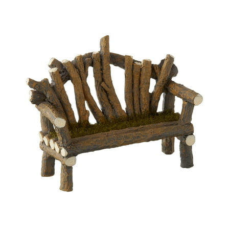 12 Pack: Mini Wooden Bench with Moss by Make Market