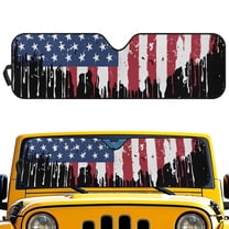FUIALDOLG American Flag Paint Windshield Sun Shade Sun Visor Heat Shield for Front Window Car Off-road Vehicle Accessories Keep Vehicle Cool