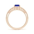 thumbnail image 2 of ANGARA Natural Emerald Cut 1.5 ct Tanzanite Solitaire Ring with Milgrain in 14K Rose Gold for Women (Size-8x6mm) | December Birthstone, Anniversary, Jewelry Gift for Women | Natural Tanzanite Ring, 2 of 9