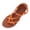 Orange, variant on Women's Braided Strappy Brown Sandals Dressy Toe Ring Flip Flops Open Toe Slip On Flat Slides Coffee 36