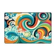 thumbnail image 4 of XMXY Whimsical Colorful Waves Area Rugs Doormat Outdoor Entrance , Facecloth Non-slip Floor Mat Rug for Living Room Kitchen Sink Area Indoor 72"x48", 4 of 9