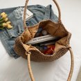 thumbnail image 2 of husxh Women Vintage Shoulder Bag Large Capacity Retro Straw Handbag Hasp Closure Simple Weaving Handbag Ladies Summer Daily Bag, 2 of 9