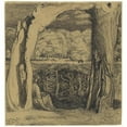 thumbnail image 3 of Richard Nicolaüs Roland Holst 12x13 Black Modern Framed Museum Art Print Titled - Landscape with a Woman Sitting Between Two Willows (1878 - 1938), 3 of 5