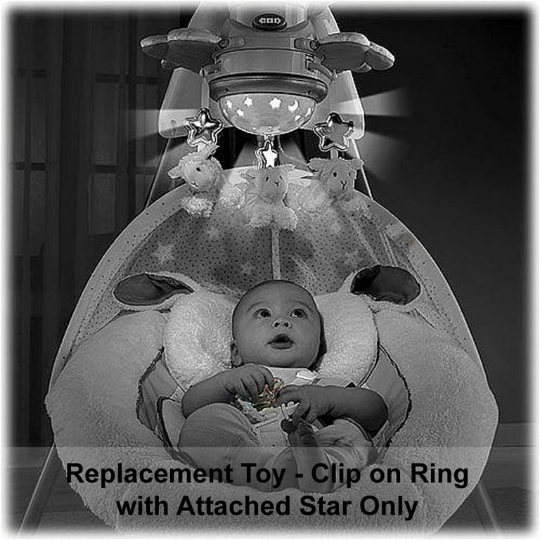 Replacement Parts for Fisher Price Cradle Swing My Little Lamb Platinum Edition X4400 Includes 1 Toy Clip on Ring with Attached Star