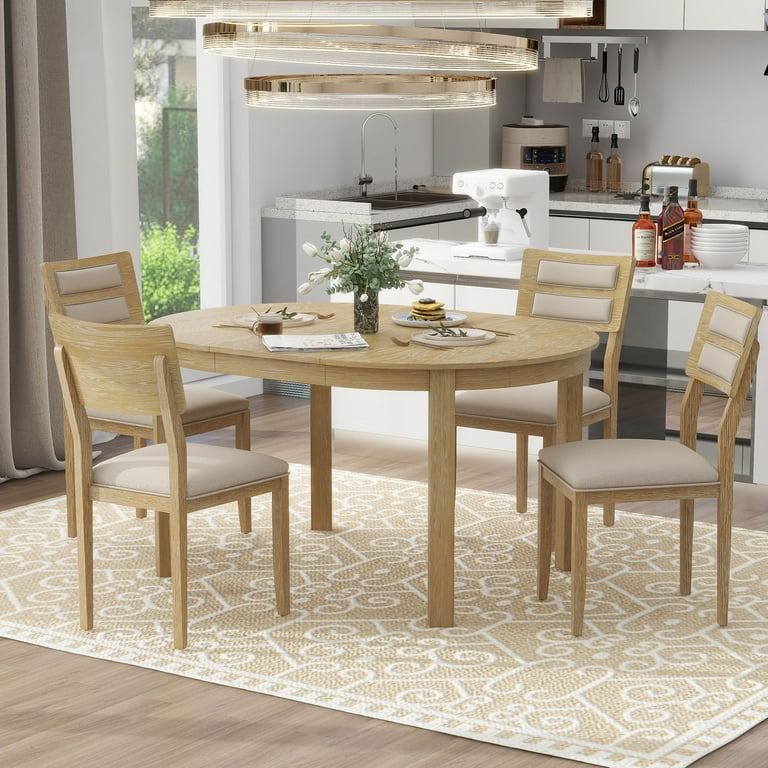 Royard dining table and 4 chairs and bench set discount