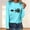 Sky Blue, variant on Runfenguu Y2K Top Graphic T Shirts Women'S Casual Fashion Long-Sleeve Crewneck Pullover Round-Neck Printing T-Shirt