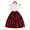Burgundy, variant on Qudderr 4-7 Years Girl's Dress for Kids Summer Casual Sundress Toddler Solid Patchwork Dress with Ribbon Belt for Girls