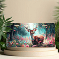 thumbnail image 6 of 1 Pcs 2D Flat License Plate Covers & Frames, Deer in a Flower Field For Decorative Front, Waterproof For Decoration Aluminum License Plate Covers & Frames Cover For Men Women, 12" X 6", 6 of 7
