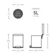 thumbnail image 6 of QualiaZero 8 Gallon Trash Can and 1.3 Gallon Round Stainless Steel Step Trash Can Combo, 6 of 13